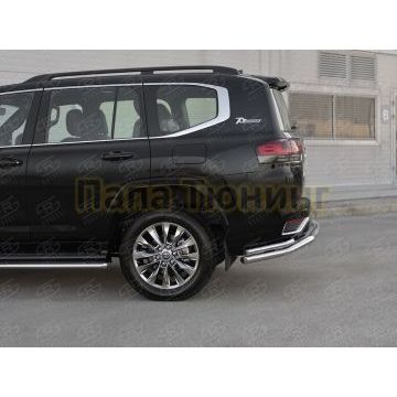 Защита заднего бампера d57 секции-d42 уголки РусСталь для Toyota Land Cruiser 300 70TH ANNIVERSARY 2021-