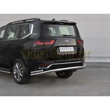 Защита заднего бампера d57 секции-d42 уголки РусСталь для Toyota Land Cruiser 300 70TH ANNIVERSARY 2021-