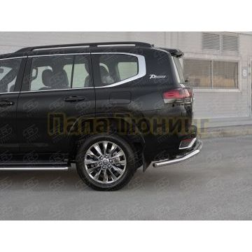 Защита заднего бампера d57 секции РусСталь для Toyota Land Cruiser 300 70TH ANNIVERSARY 2021-