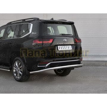 Защита заднего бампера d57 секции РусСталь для Toyota Land Cruiser 300 70TH ANNIVERSARY 2021-