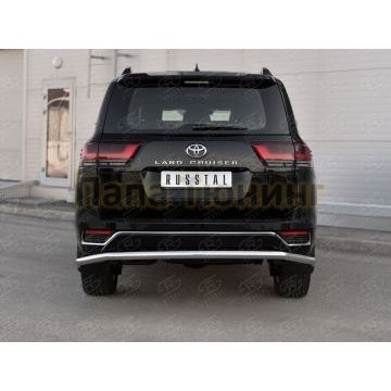 Защита заднего бампера d57 секции РусСталь для Toyota Land Cruiser 300 70TH ANNIVERSARY 2021-
