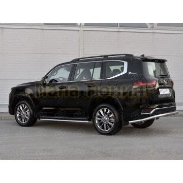 Защита заднего бампера d57 секции РусСталь для Toyota Land Cruiser 300 70TH ANNIVERSARY 2021-