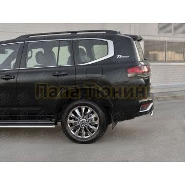 Защита заднего бампера 75х42 дуга РусСталь для Toyota Land Cruiser 300 70TH ANNIVERSARY 2021-