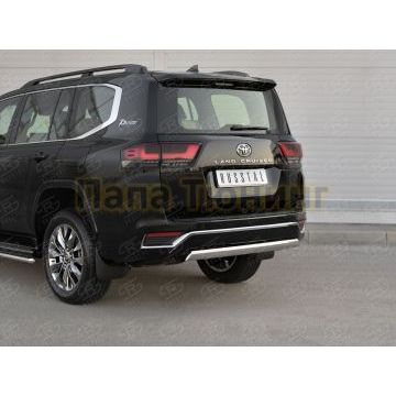 Защита заднего бампера 75х42 дуга РусСталь для Toyota Land Cruiser 300 70TH ANNIVERSARY 2021-