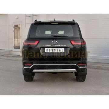 Защита заднего бампера 75х42 дуга РусСталь для Toyota Land Cruiser 300 70TH ANNIVERSARY 2021-