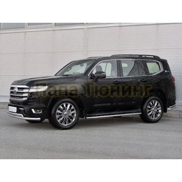 Защита переднего бампера d57 секции-d75x42 дуга РусСталь для Toyota Land Cruiser 300 70TH ANNIVERSARY 2021-