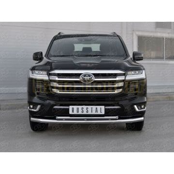 Защита переднего бампера d57 секции-d42 дуга РусСталь для Toyota Land Cruiser 300 70TH ANNIVERSARY 2021-