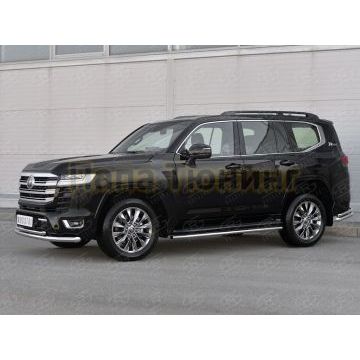 Защита переднего бампера d57 секции-d42 дуга РусСталь для Toyota Land Cruiser 300 70TH ANNIVERSARY 2021-
