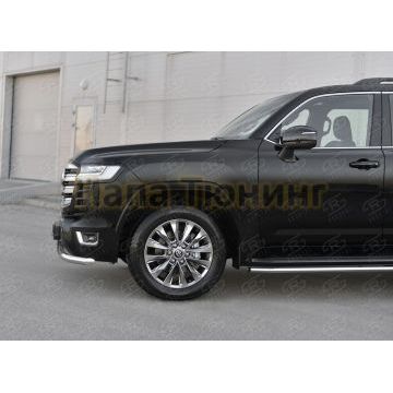 Защита переднего бампера d57 секции РусСталь для Toyota Land Cruiser 300 70TH ANNIVERSARY 2021-