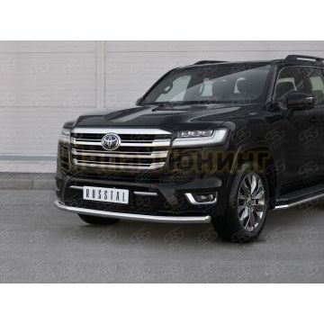 Защита переднего бампера d57 секции РусСталь для Toyota Land Cruiser 300 70TH ANNIVERSARY 2021-