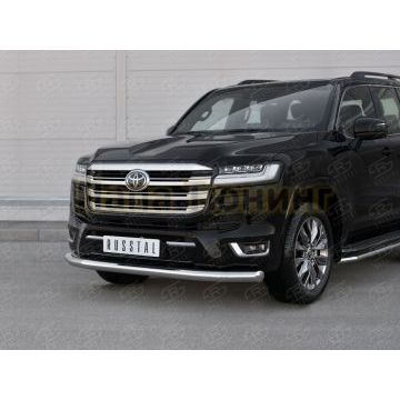 Защита переднего бампера d76 секции РусСталь для Toyota Land Cruiser 300 70TH ANNIVERSARY 2021-