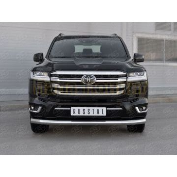 Защита переднего бампера d76 секции РусСталь для Toyota Land Cruiser 300 70TH ANNIVERSARY 2021-