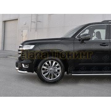 Защита переднего бампера d76 секции-d76 уголки+клыки РусСталь для Toyota Land Cruiser 300 70TH ANNIVERSARY 2021-