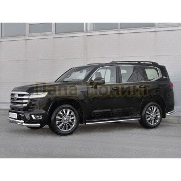 Защита переднего бампера d76 секции-d76 уголки+клыки РусСталь для Toyota Land Cruiser 300 70TH ANNIVERSARY 2021-