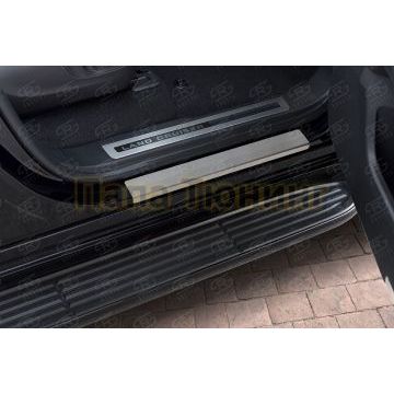 Накладки на пороги RUSSTAL (нерж., шлиф) РусСталь для Toyota Land Cruiser 300 70TH ANNIVERSARY 2021-