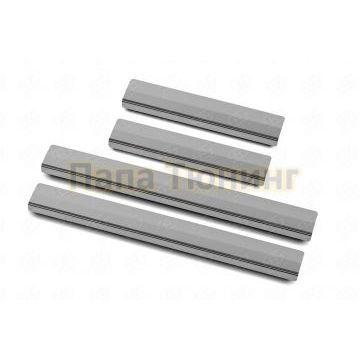 Накладки на пороги RUSSTAL (нерж., зеркало) РусСталь для Toyota Land Cruiser 300 70TH ANNIVERSARY 2021-