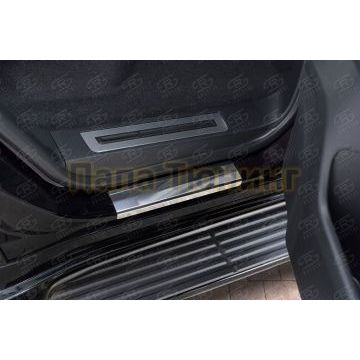 Накладки на пороги RUSSTAL (нерж., зеркало) РусСталь для Toyota Land Cruiser 300 70TH ANNIVERSARY 2021-