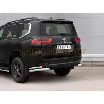 Защита заднего бампера уголки d76 секции-d42 секции РусСталь для Toyota Land Cruiser 300 2021-