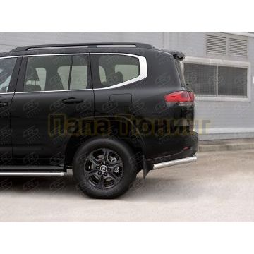 Защита заднего бампера уголки d76 секции РусСталь для Toyota Land Cruiser 300 2021-