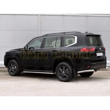 Защита заднего бампера уголки d76 секции РусСталь для Toyota Land Cruiser 300 2021-