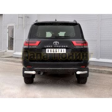 Защита заднего бампера уголки d76 секции РусСталь для Toyota Land Cruiser 300 2021-
