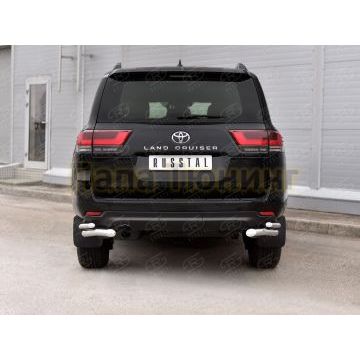 Защита заднего бампера уголки d57 секции-d42 секции РусСталь для Toyota Land Cruiser 300 2021-