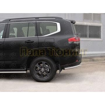 Защита заднего бампера уголки d57 секции РусСталь для Toyota Land Cruiser 300 2021-