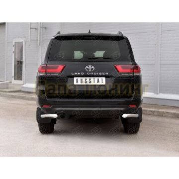 Защита заднего бампера уголки d57 секции РусСталь для Toyota Land Cruiser 300 2021-