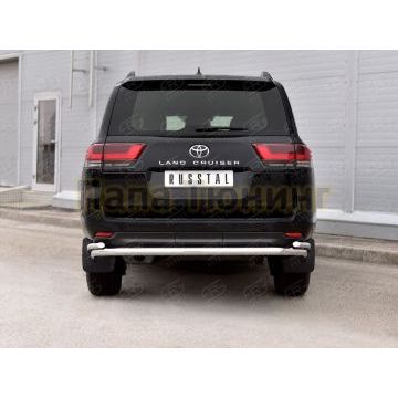 Защита заднего бампера d57 секции-d42 уголки РусСталь для Toyota Land Cruiser 300 2021-
