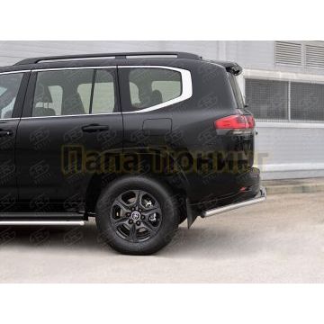 Защита заднего бампера d57 секции РусСталь для Toyota Land Cruiser 300 2021-