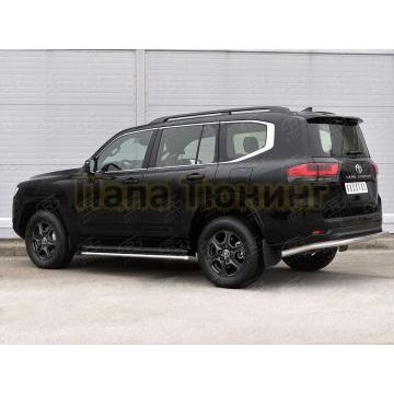 Защита заднего бампера d57 секции РусСталь для Toyota Land Cruiser 300 2021-