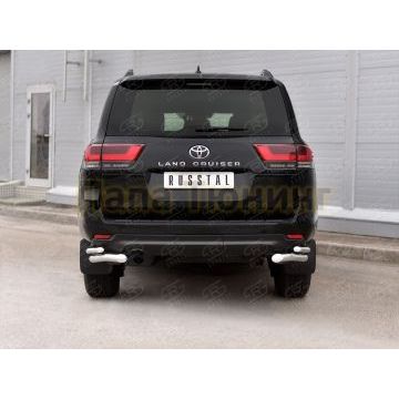 Защита заднего бампера 75х42 дуга РусСталь для Toyota Land Cruiser 300 2021-