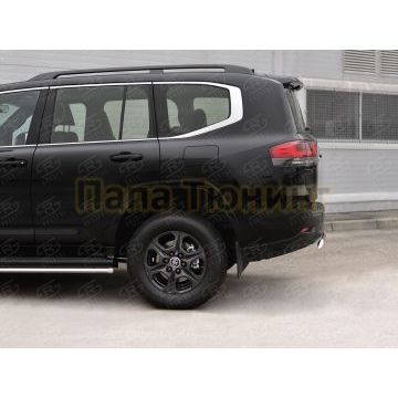 Защита заднего бампера 75х42 дуга РусСталь для Toyota Land Cruiser 300 2021-