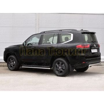 Защита заднего бампера 75х42 дуга РусСталь для Toyota Land Cruiser 300 2021-