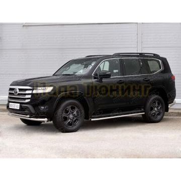 Защита переднего бампера d57 секции-d42 дуга РусСталь для Toyota Land Cruiser 300 2021-