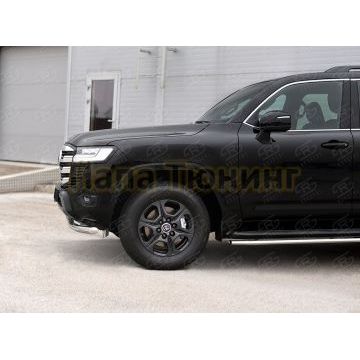 Защита переднего бампера d57 секции РусСталь для Toyota Land Cruiser 300 2021-