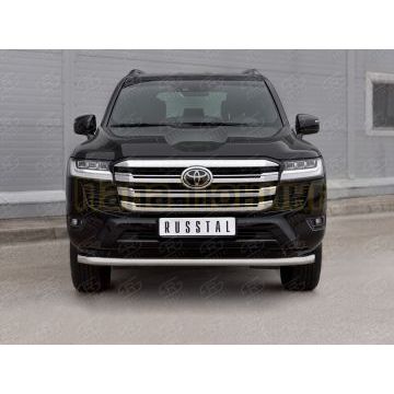 Защита переднего бампера d57 секции РусСталь для Toyota Land Cruiser 300 2021-