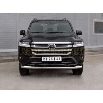 Защита переднего бампера d76 секции РусСталь для Toyota Land Cruiser 300 2021-