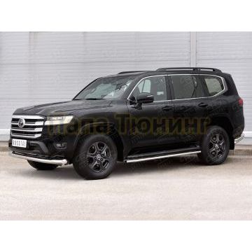 Защита переднего бампера d76 секции РусСталь для Toyota Land Cruiser 300 2021-