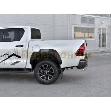 Защита заднего бампера d75х42 дуга РусСталь для Toyota Hilux 2020-