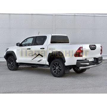 Защита заднего бампера d75х42 дуга РусСталь для Toyota Hilux 2020-