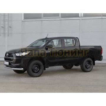 Защита переднего бампера d76 секции РусСталь для Toyota Hilux 2020-