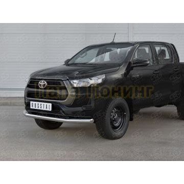 Защита переднего бампера d76 секции РусСталь для Toyota Hilux 2020-