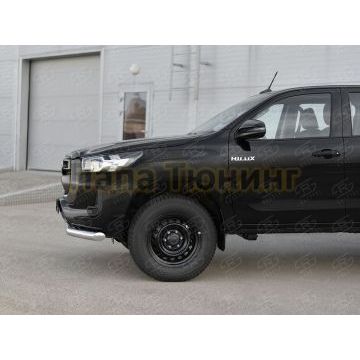 Защита переднего бампера d76 секции РусСталь для Toyota Hilux 2020-