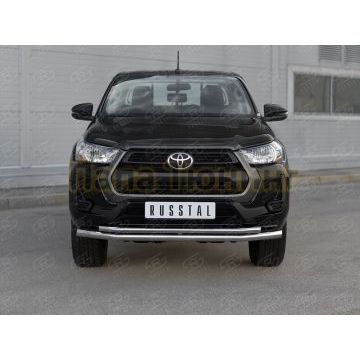 Защита переднего бампера d57 секции-d42 секции РусСталь для Toyota Hilux 2020-