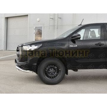 Защита переднего бампера d63 волна-d75х42 дуга РусСталь для Toyota Hilux 2020-