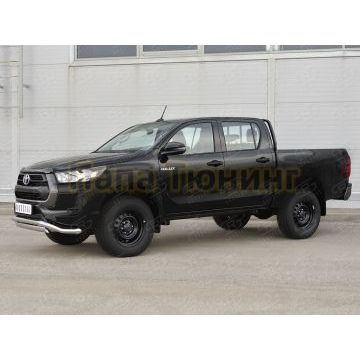 Защита переднего бампера d63 волна-d75х42 дуга РусСталь для Toyota Hilux 2020-