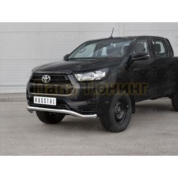 Защита переднего бампера d57 волна РусСталь для Toyota Hilux 2020-