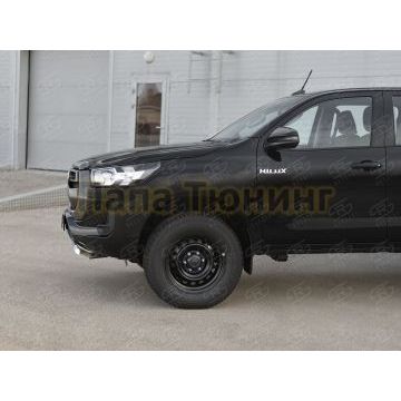 Защита переднего бампера d75х42 дуга РусСталь для Toyota Hilux 2020-