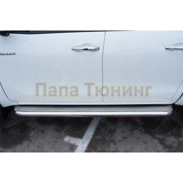 Пороги труба d63 с листом (вариант 3) РусСталь для Toyota Hilux 2020-